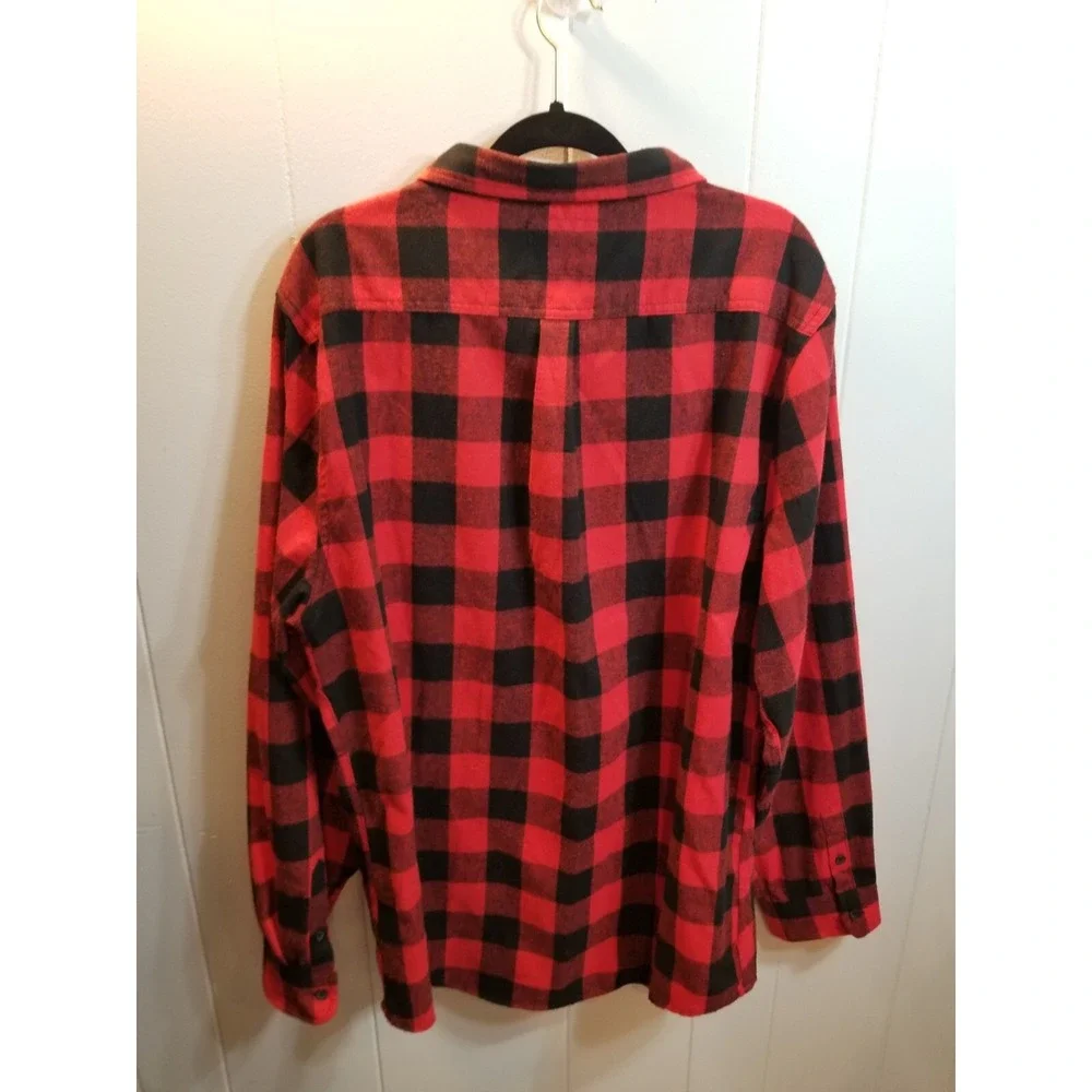 Rue‎ 21 Mens XXL Red/Black Buffalo Check Flannel Button Down Shirt Cabin